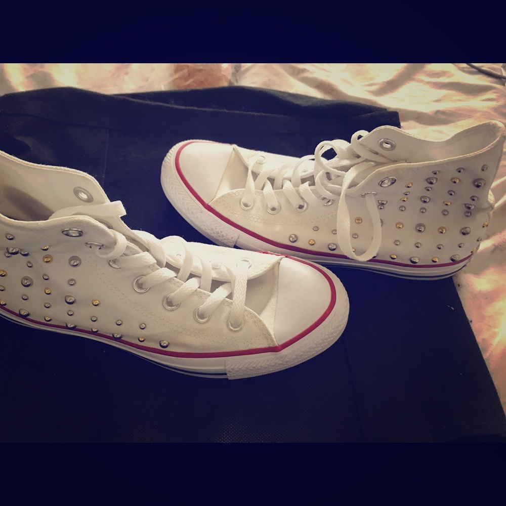 Studded converse worn once size 8